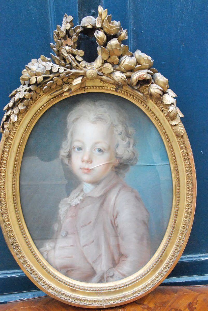 Portrait Of A Child In Pastel Surroundings Of Drouais XVIII-photo-2