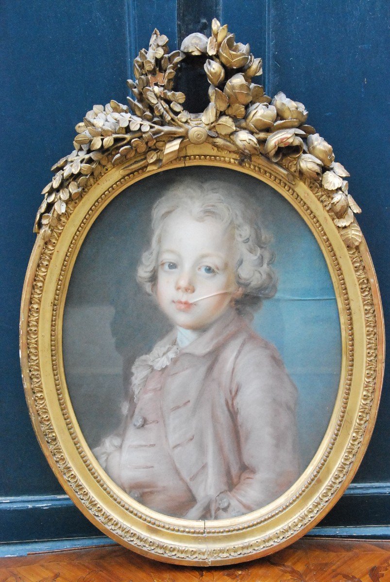 Portrait Of A Child In Pastel Surroundings Of Drouais XVIII