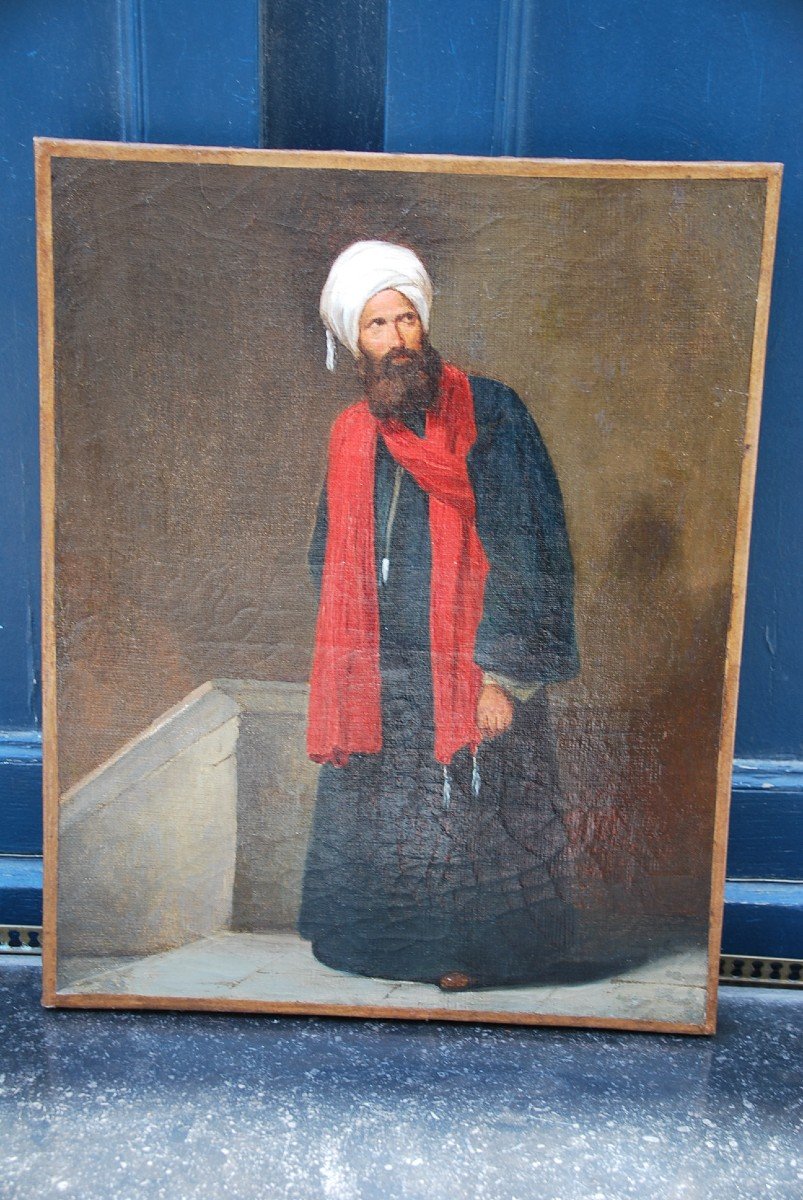 Oil On Canvas Man In Turban XIX-photo-3