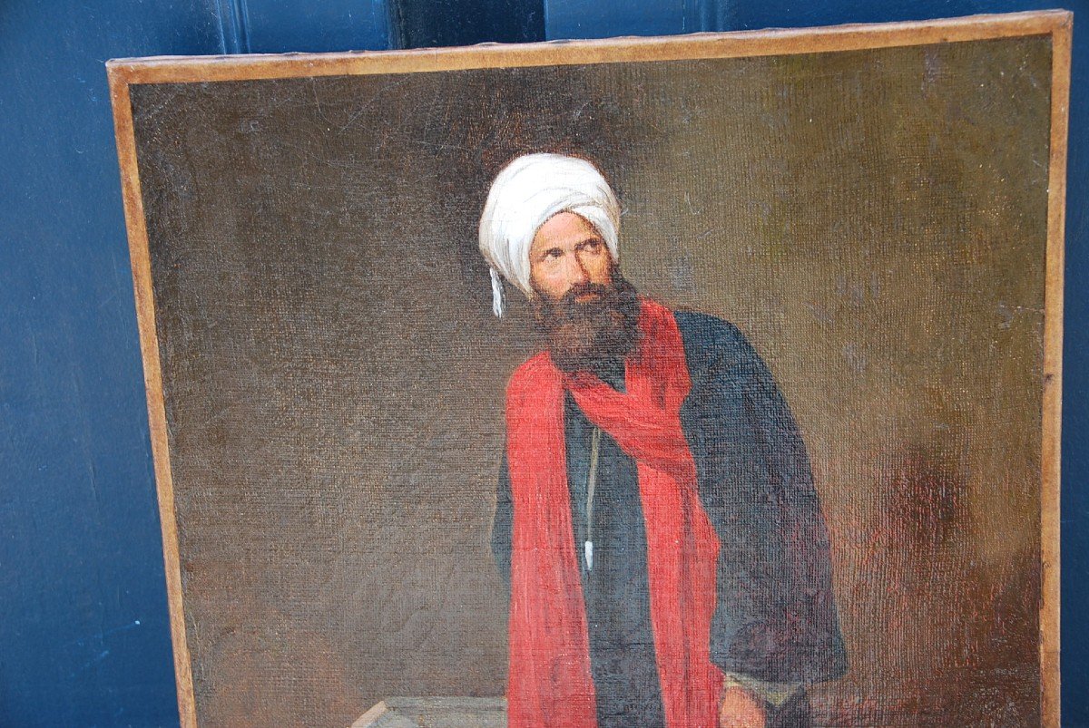 Oil On Canvas Man In Turban XIX-photo-3