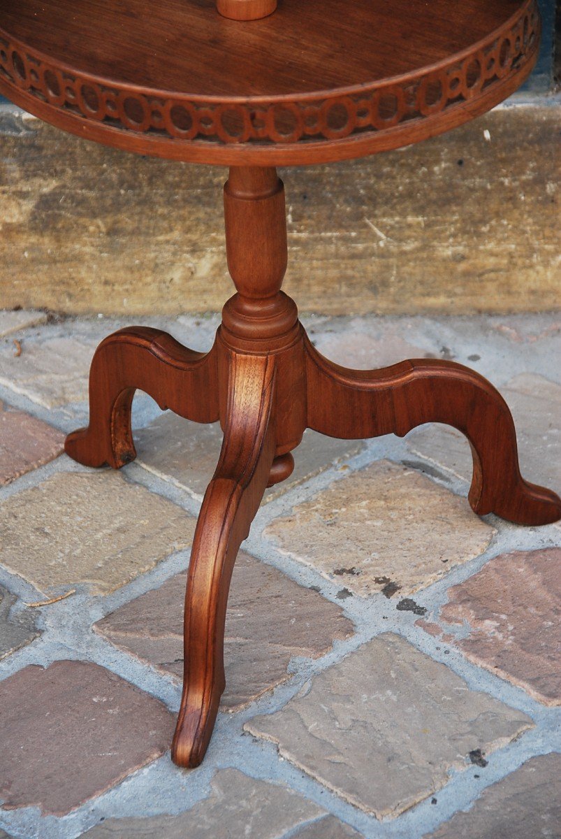 Rare Mahogany Pedestal Table Stamped By Riesner XVIII-photo-3