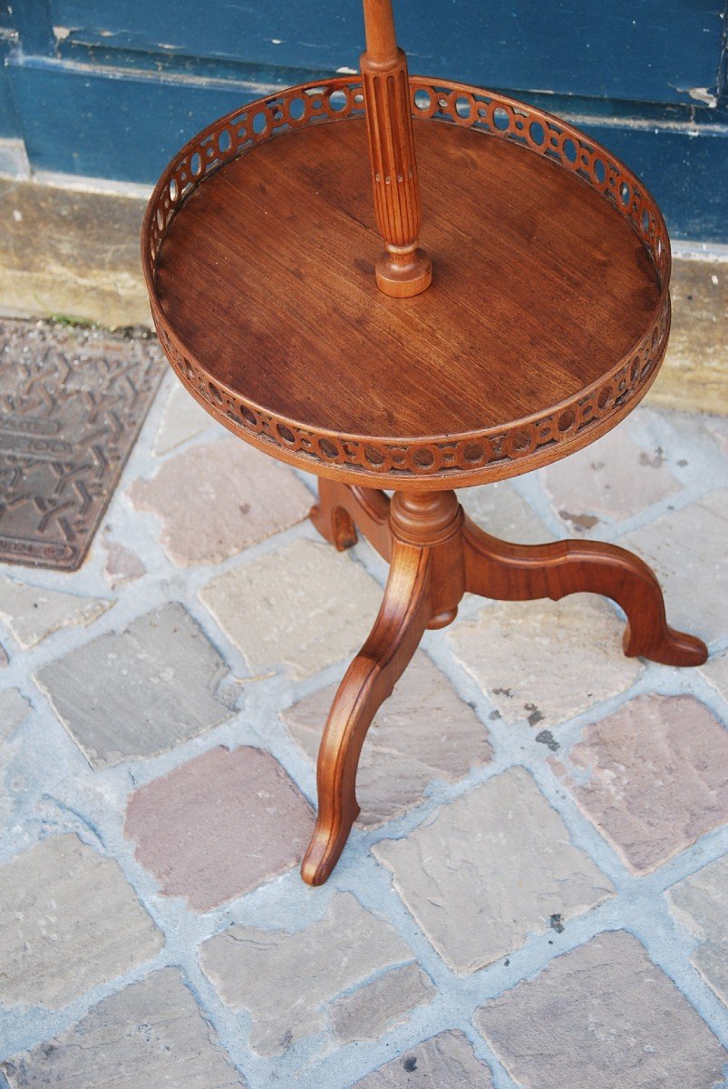 Rare Mahogany Pedestal Table Stamped By Riesner XVIII-photo-2