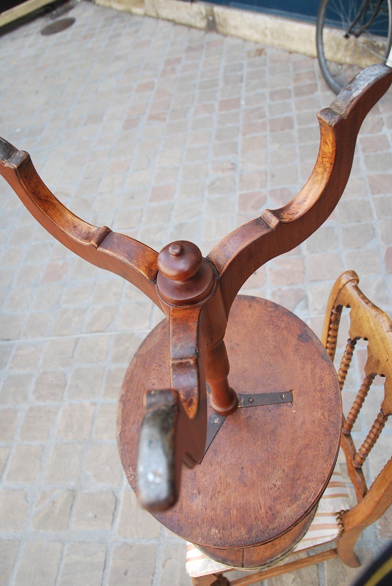 Rare Mahogany Pedestal Table Stamped By Riesner XVIII-photo-3