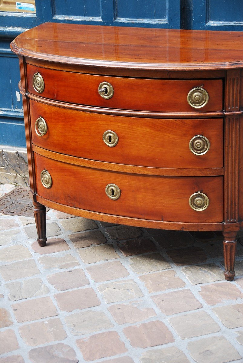 Commode Demi Lune D époque Louis XVI-photo-3