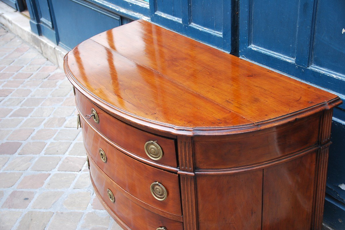 Commode Demi Lune D époque Louis XVI-photo-4