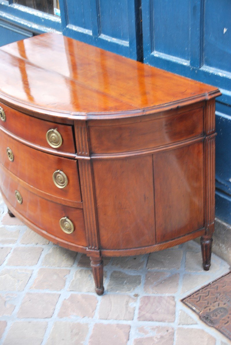 Commode Demi Lune D époque Louis XVI-photo-5