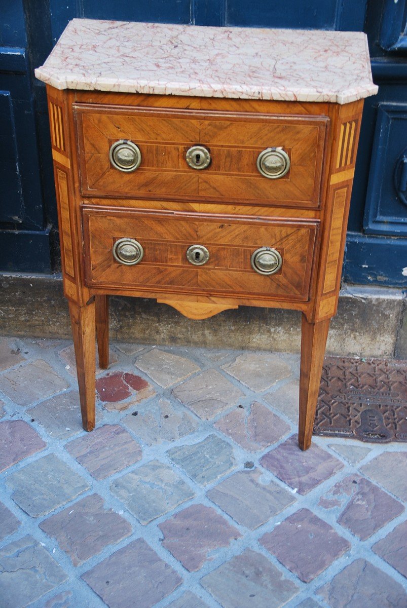 Pair Of Commodes D Louis XVI Period, Late XVIII-photo-2