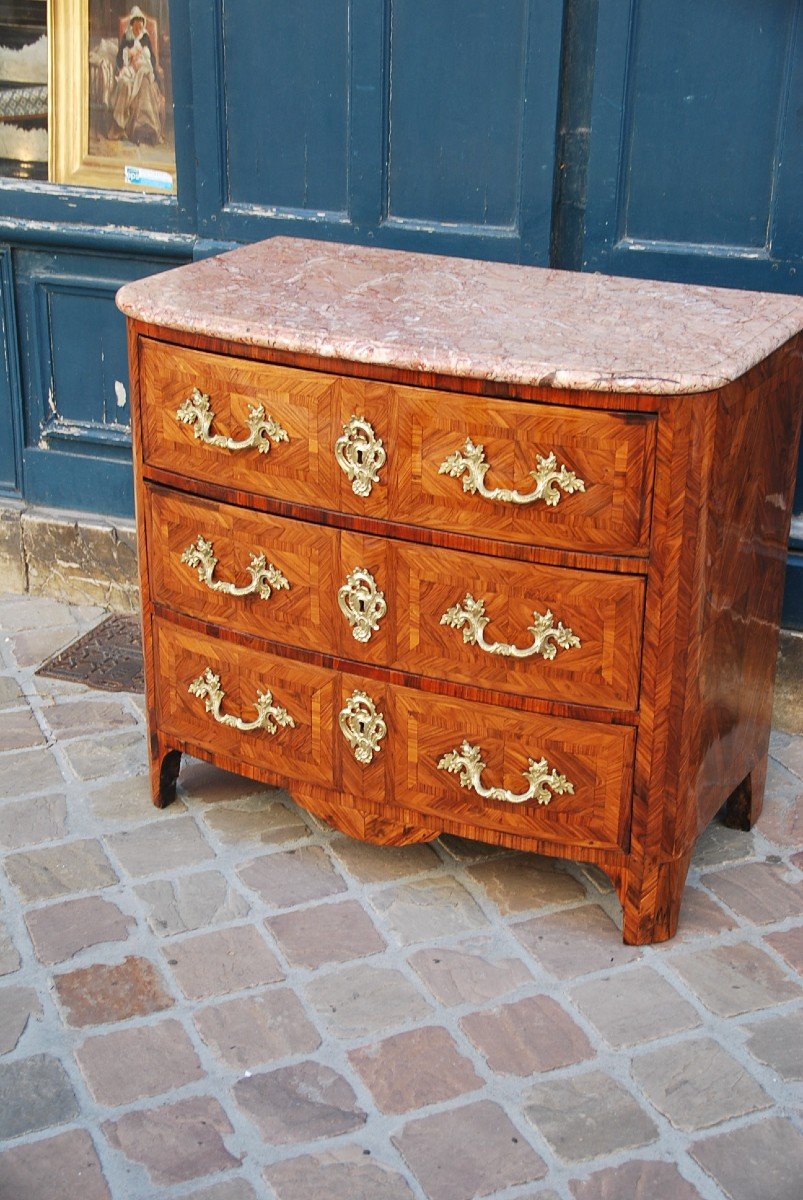 Commode In Veneer D Louis XIV Period-photo-1