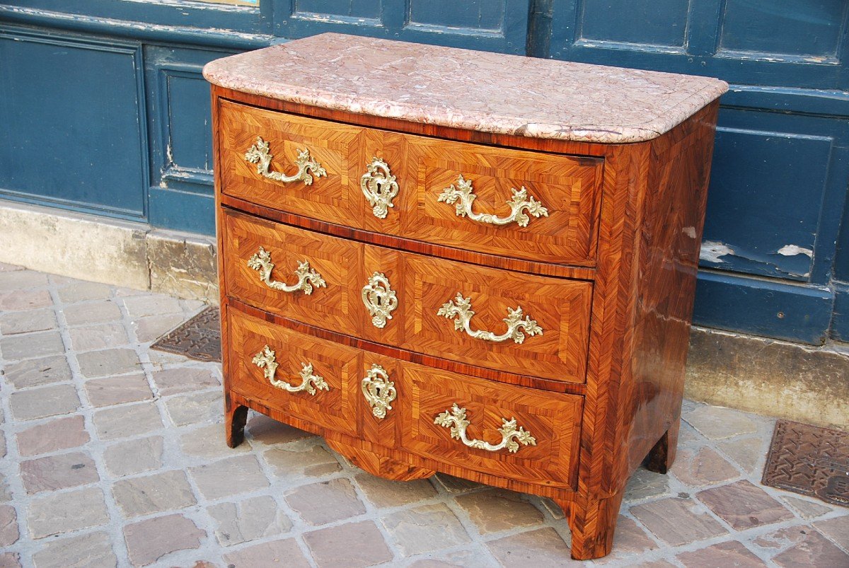 Commode In Veneer D Louis XIV Period-photo-2