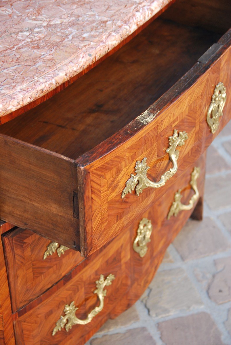 Commode In Veneer D Louis XIV Period-photo-5