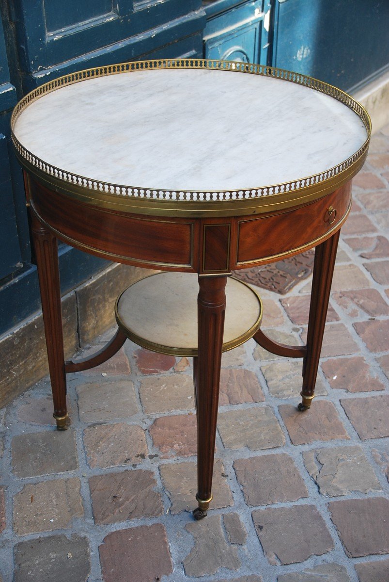 Elégante Table Bouillotte En Acajou D époque Louis XVI-photo-2