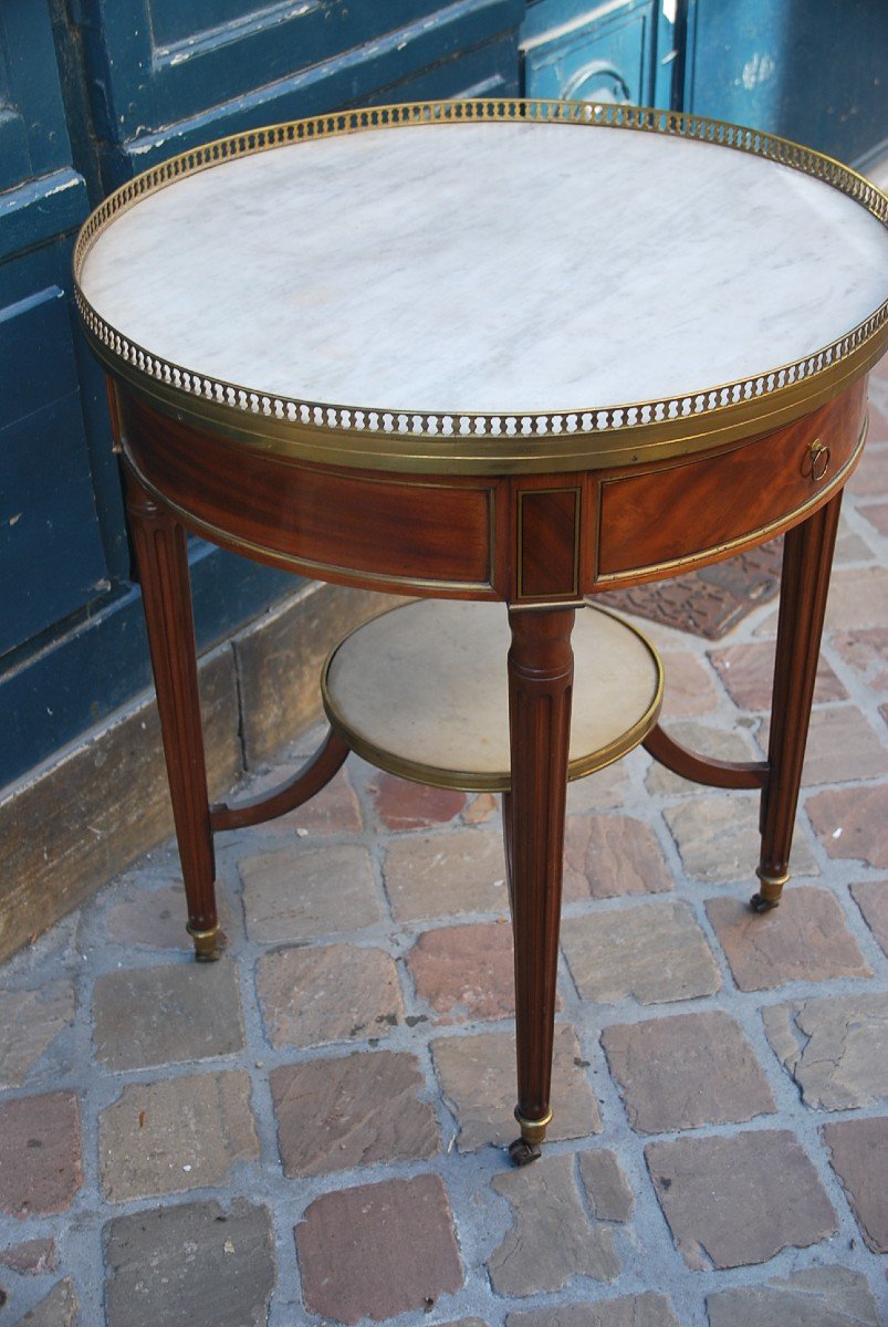 Elégante Table Bouillotte En Acajou D époque Louis XVI-photo-4