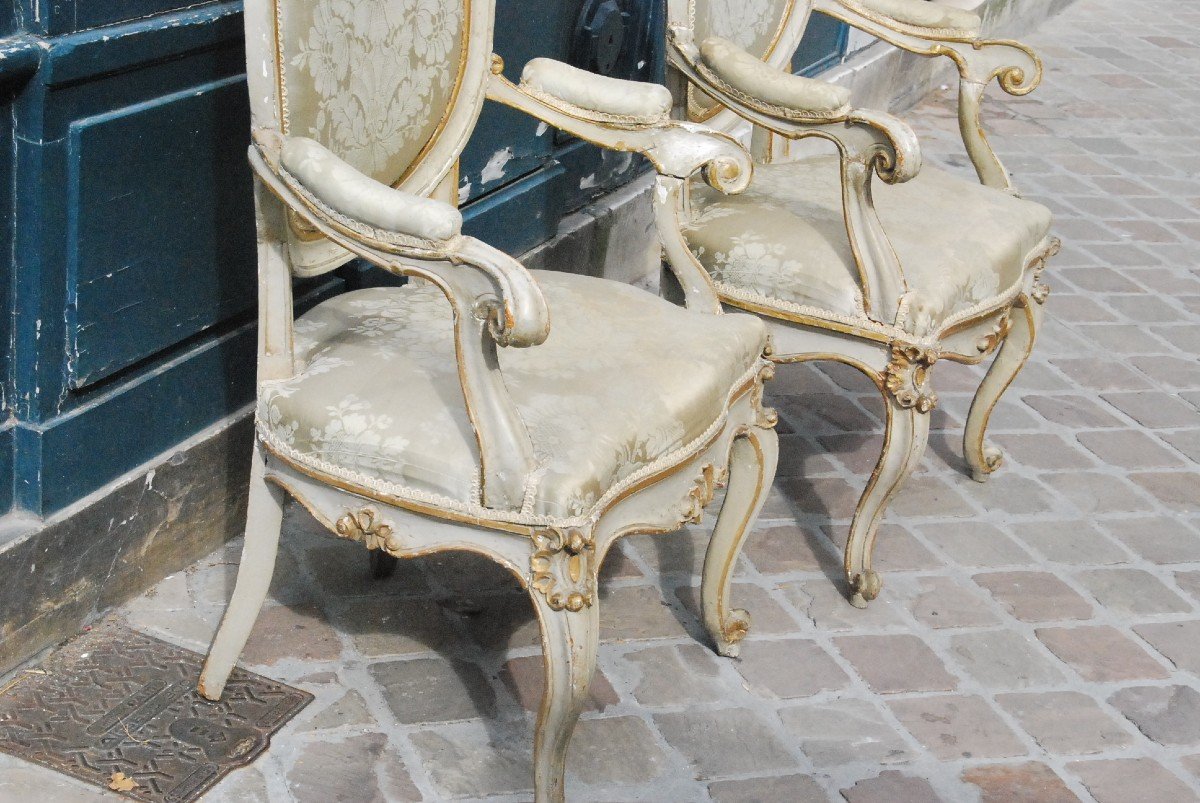 Pair Of Italian Armchairs Venice XVIII-photo-2