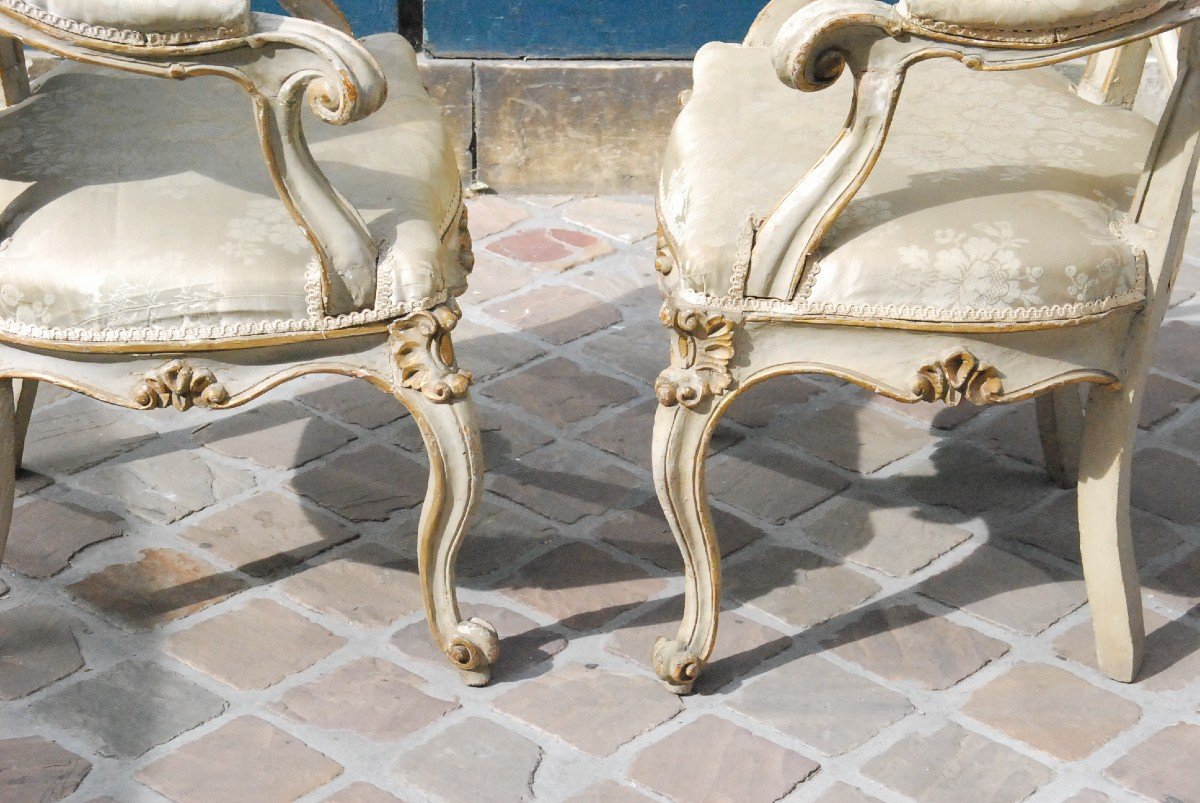 Pair Of Italian Armchairs Venice XVIII-photo-5