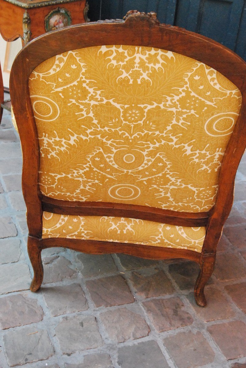 Elegant And Large Bergère With Flat Back Louis XV Period-photo-2