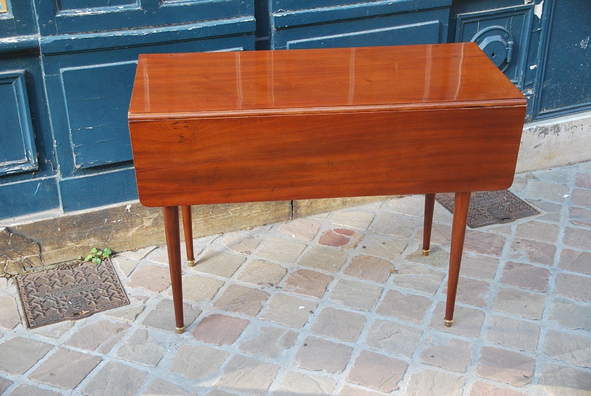 Solid Mahogany Table Stamped Guignard Louis XVI Period-photo-2