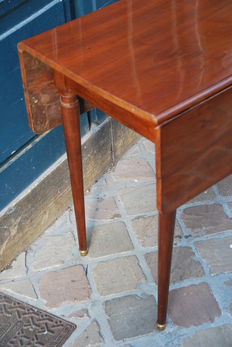 Solid Mahogany Table Stamped Guignard Louis XVI Period-photo-3