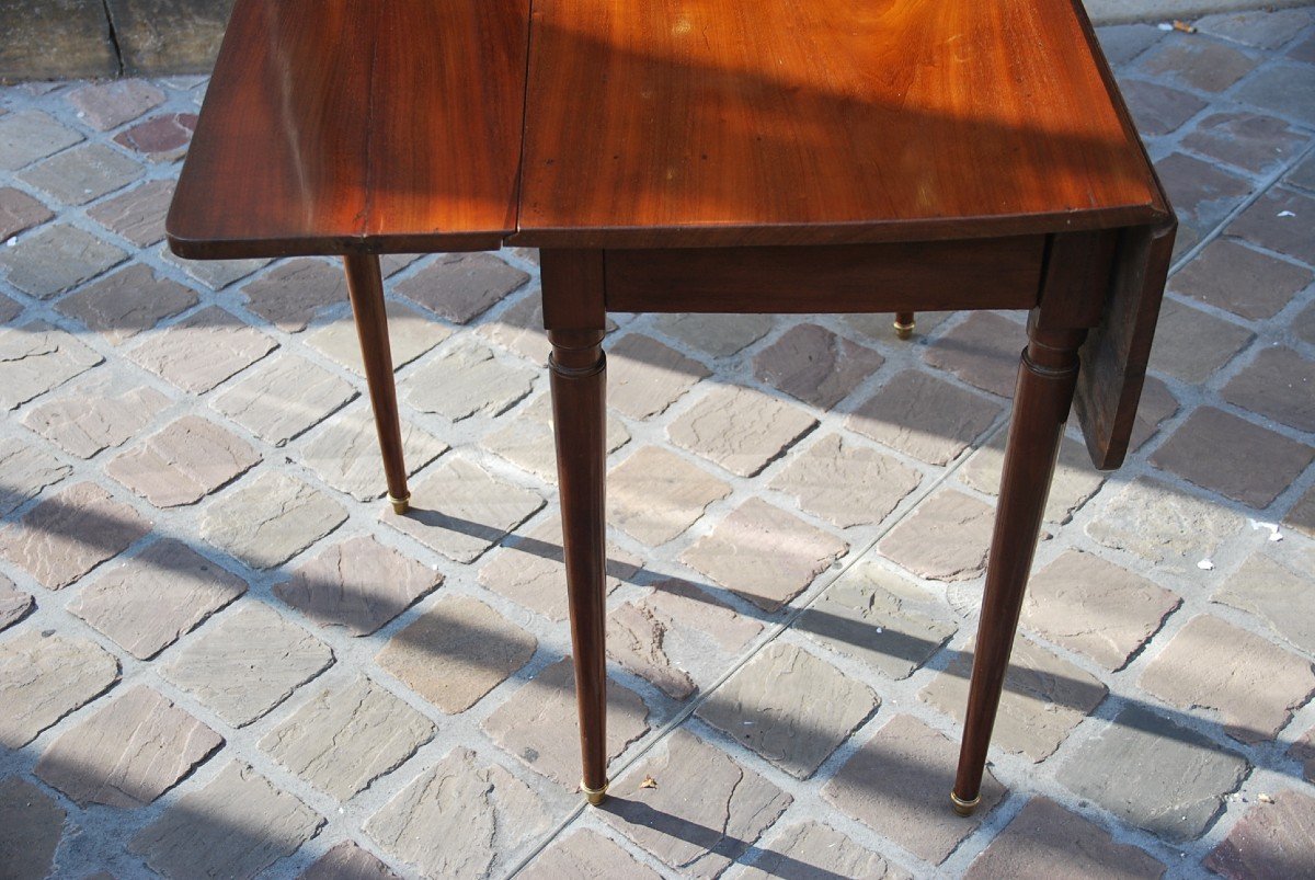 Solid Mahogany Table Stamped Guignard Louis XVI Period-photo-4