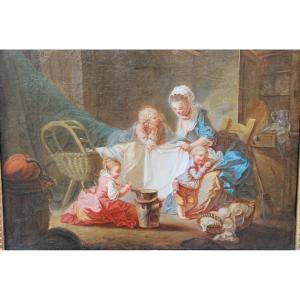 Fragonard Follower, The Happy Family. 18th Century School