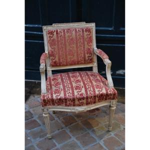 Fauteuil à Dossier Plat Louis XVI   Pillot