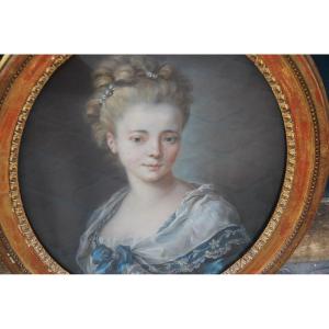 Pastel D époque Louis XVI  Jeune Femme 