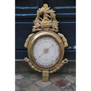 Barometer In Golden Wood From The Louis XVI Period