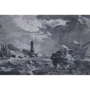 Drawing, Joseph Vernet: Storm And Shipwreck