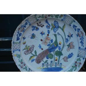 Delft Polychrome Porcelain Plan Peacock XVIII