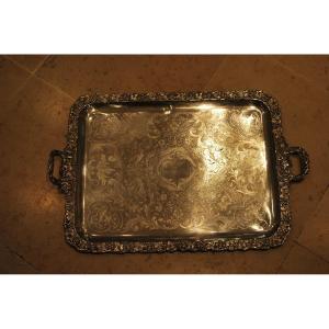 Silver Metal Tray, Vines XIX