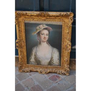 Portrait De Femme , Pastel George Knapton , école Anglaise XVIII