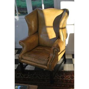 Grand Fauteuil Confortable à Oreille En Cuir Angleterre