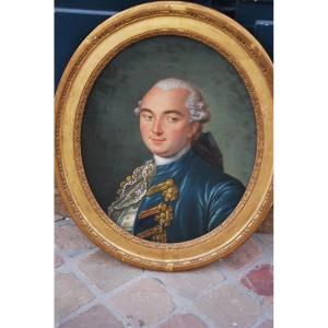 Portrait Of A Man From The Louis XVI Period In A Frame Stamped By Dupain