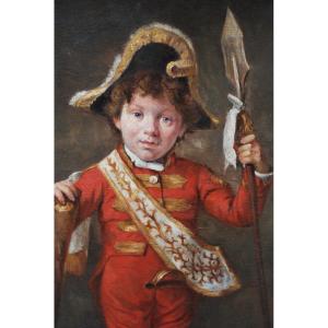 Charming Portrait Of A Child Disguised As A Swiss Guard XIX