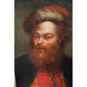 Homme Barbu Au Turban , Huile Sur Toile