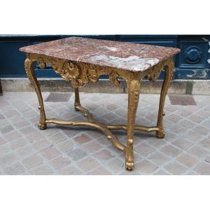 Middle Table In Golden Wood From Louis XIV Period From The 18th Century