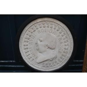 Large Plaster Medallion Profile Of Louis XVIII And King Of Frances XIX