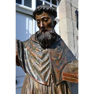 Important And Large Statue Of A Saint, Spain End Of The 17th Century, Saint Raymond Nonnat