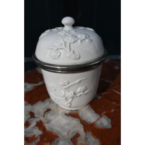 Saint Cloud Or Samson, Small White Fine Earthenware Pot