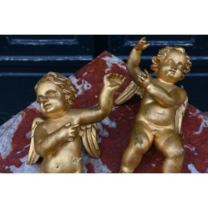 Pair Of Angels In Gilded Wood Italy XVIII