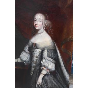 Rare Portrait D Anne D Autriche Attribué à Beaubrun  XVII