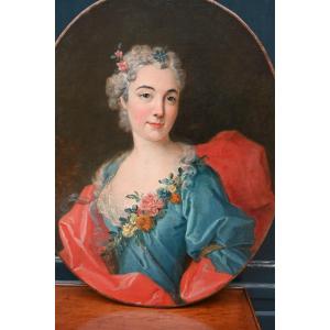  Portrait De Femme D époque Louis XV Du XVIII  Levrac Tournières