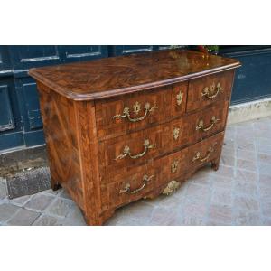 Louis XIV Period Chest Of Drawers, Wooden Top, Axe Follower