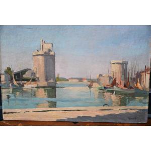 Oil On Panel La Rochelle, Signed By Zavit