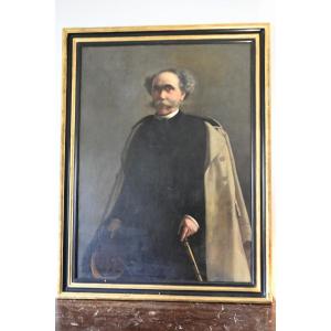 Large Portrait Of A Man 19th Century Signed By Balmette 