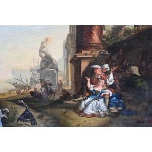 Genre Scene In 18th Century Ruins