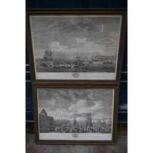 Pair Of Large Engravings Of Maritime Views After Vernet XVIII