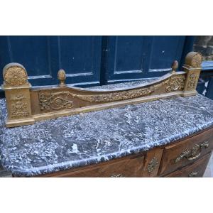 Empire Period Fireplace Bar In Gilt Bronze 19th Century