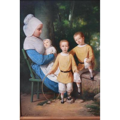 Portrait Of A Nurse And Three Children XIX