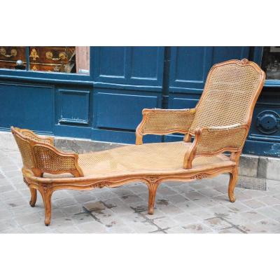 Beautiful Chaise Longue In Natural Wood D Louis XV .xviii