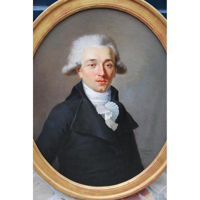 Portrait Of Man Louis XVI Period. Signed By: The Barber